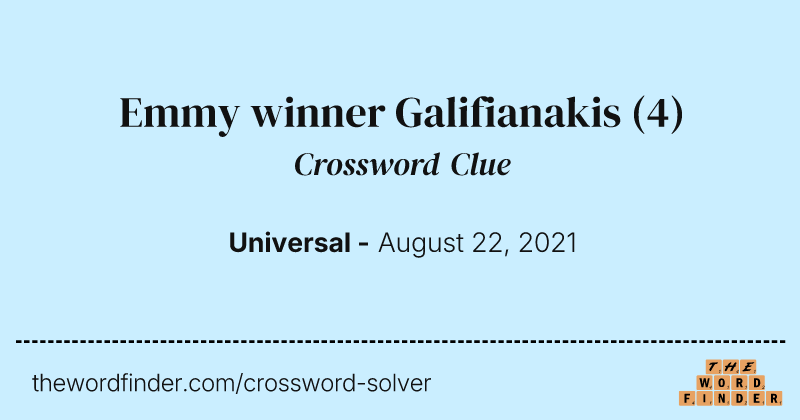 Emmy winner Galifianakis crossword clue image