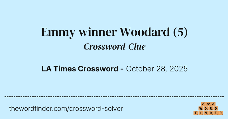 Emmy winner Woodard crossword clue image