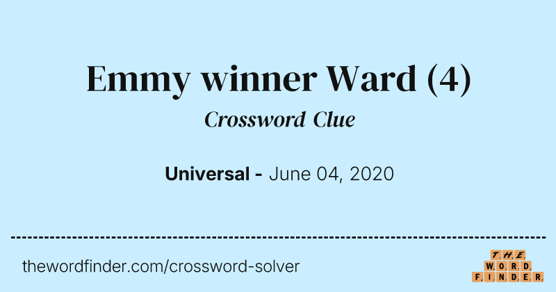 Emmy winner Ward crossword clue image