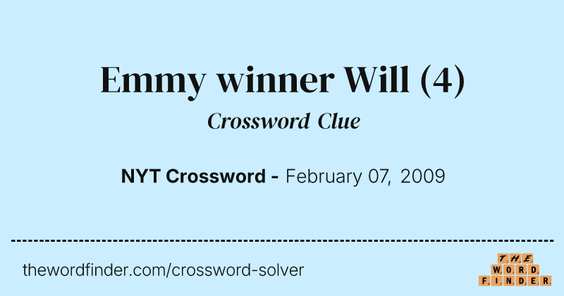 Emmy winner Will crossword clue image