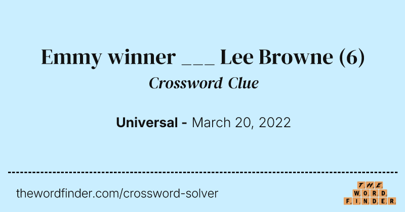 Emmy winner ___ Lee Browne crossword clue image