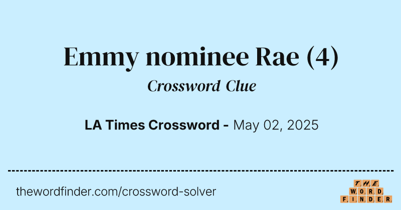 Emmy nominee Rae crossword clue image
