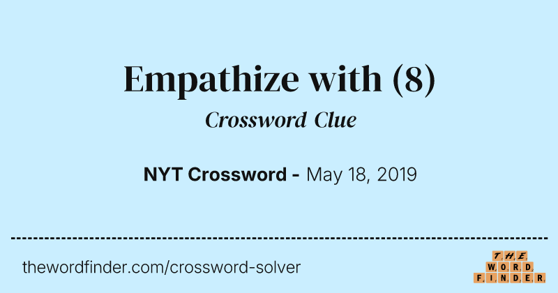 Empathize with crossword clue image