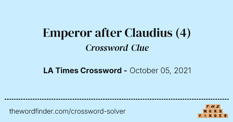 Emperor after Claudius crossword clue image