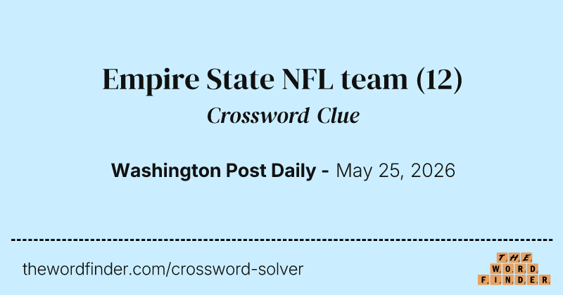 Empire State NFL team crossword clue image