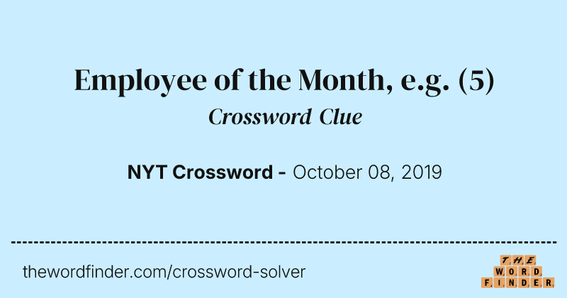 Employee of the Month, e.g. crossword clue image