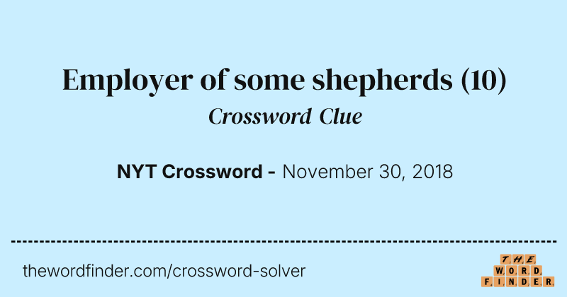 Employer of some shepherds crossword clue image