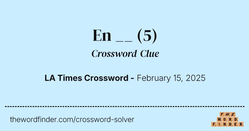 En __ crossword clue image