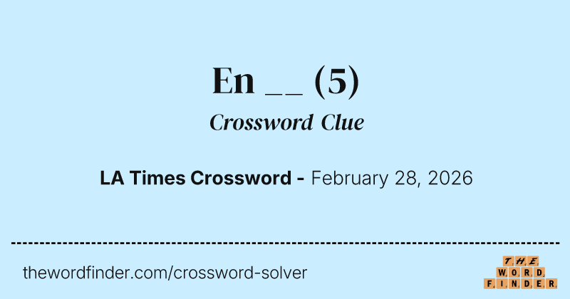 En __ crossword clue image