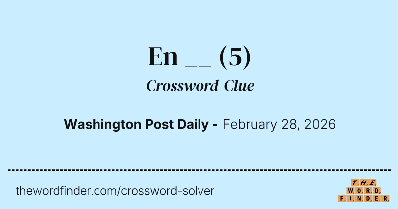 En __ crossword clue image