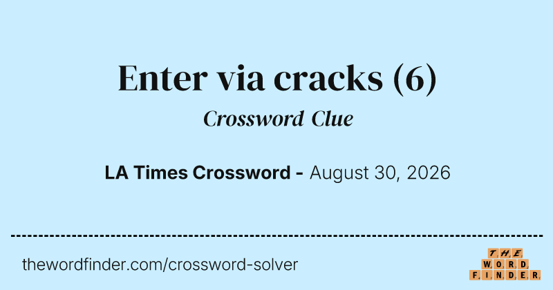 Enter via cracks crossword clue image
