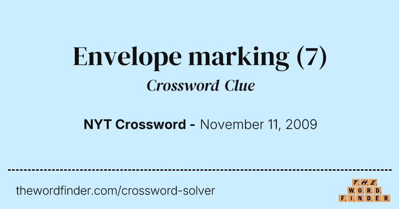 Envelope marking crossword clue image