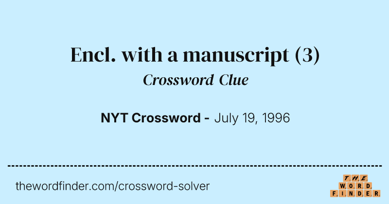 Encl. with a manuscript crossword clue image