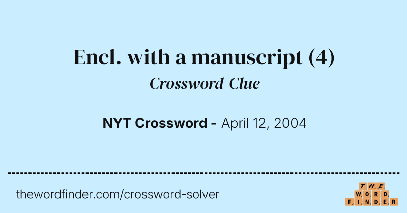 Encl. with a manuscript crossword clue image