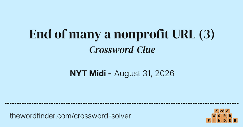 End of many a nonprofit URL crossword clue image