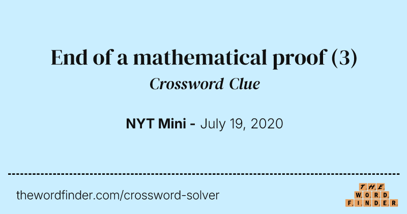 End of a mathematical proof crossword clue image