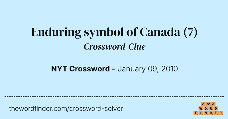 Enduring symbol of Canada crossword clue image