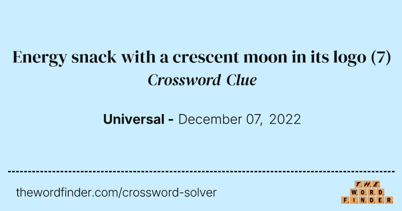 Energy snack with a crescent moon in its logo crossword clue image