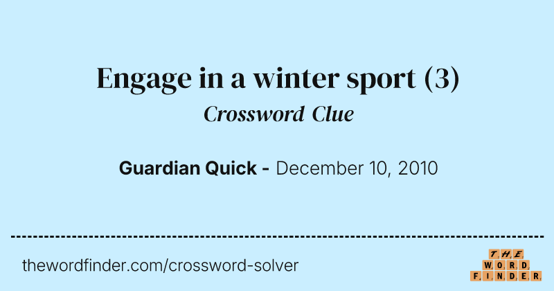 Engage in a winter sport crossword clue image