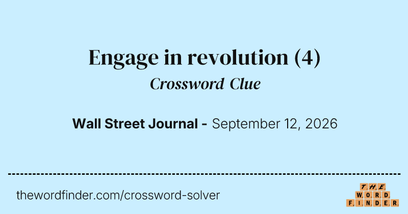 Engage in revolution crossword clue image