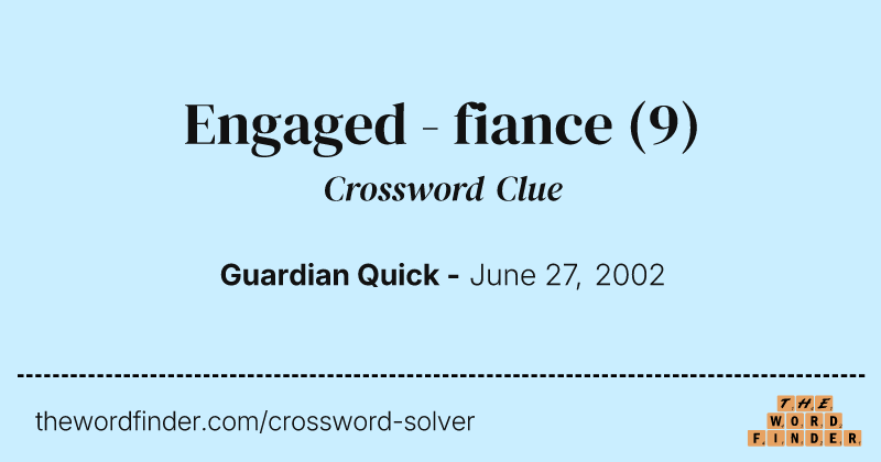 Engaged - fiance crossword clue image