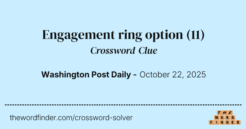 Engagement ring option crossword clue image