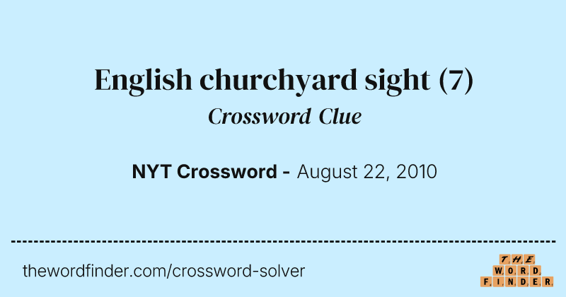 English churchyard sight crossword clue image