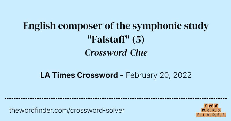 English composer of the symphonic study "Falstaff" crossword clue image