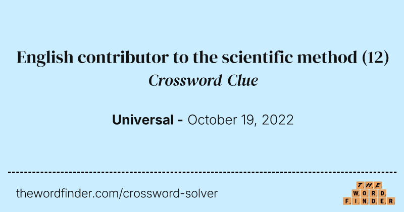 English contributor to the scientific method crossword clue image