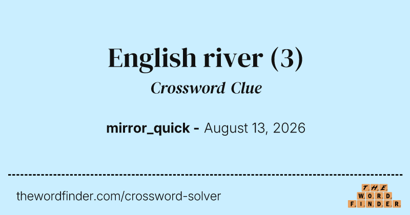 English river crossword clue image