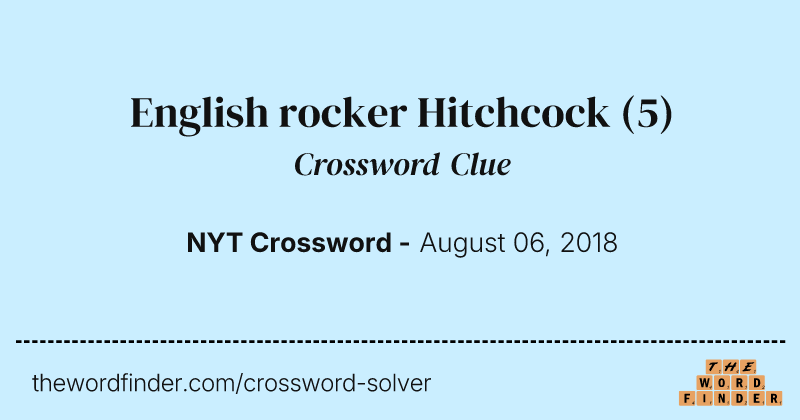 English rocker Hitchcock crossword clue image