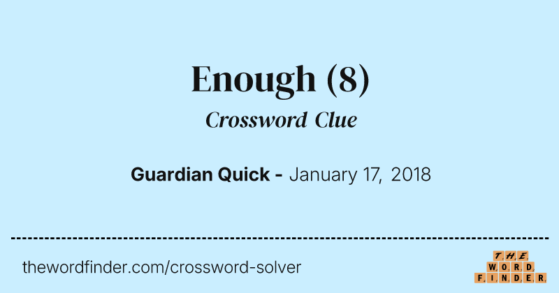 Enough crossword clue image