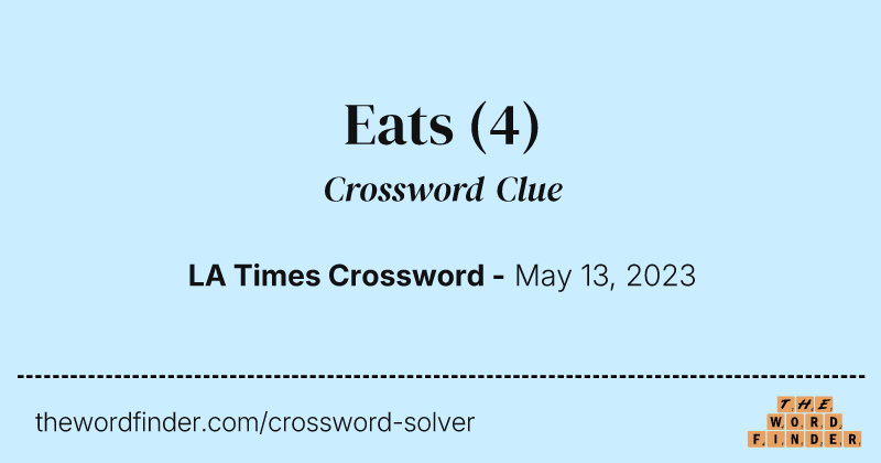 Eats crossword clue image