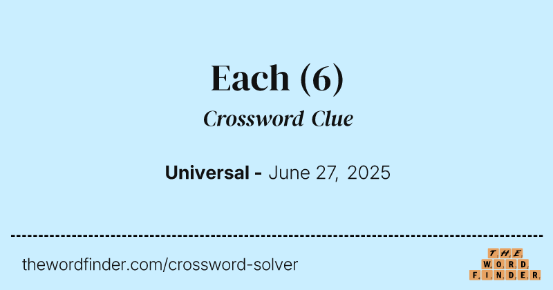 Each crossword clue image