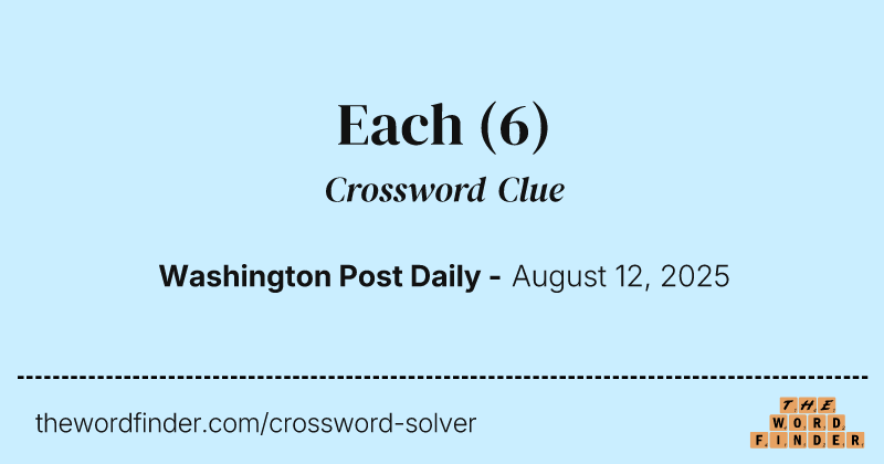 Each crossword clue image