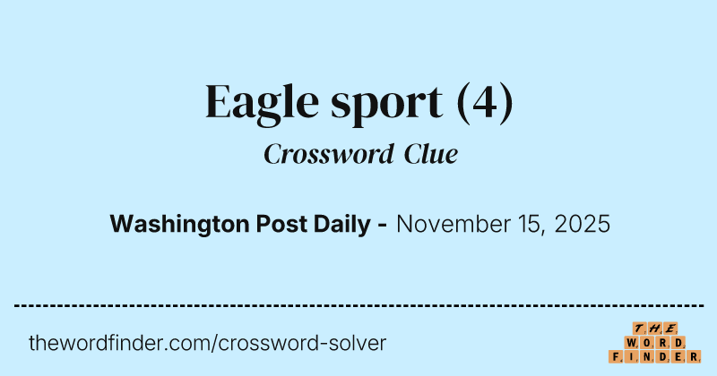 Eagle sport crossword clue image