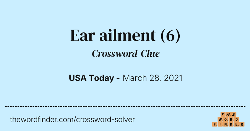 Ear ailment crossword clue image