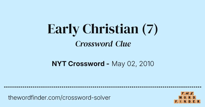 Early Christian crossword clue image