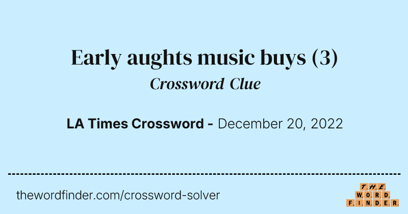 Early aughts music buys crossword clue image