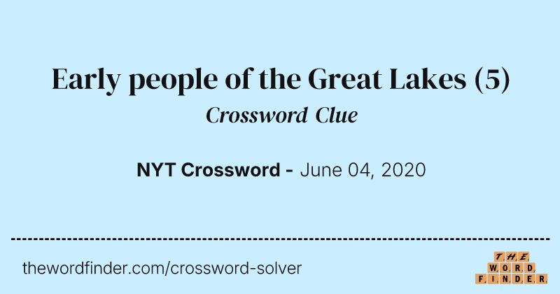 Early people of the Great Lakes crossword clue image