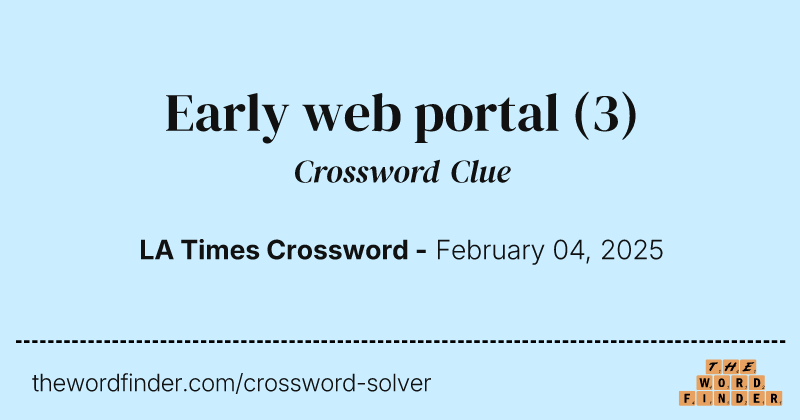 Early web portal crossword clue image