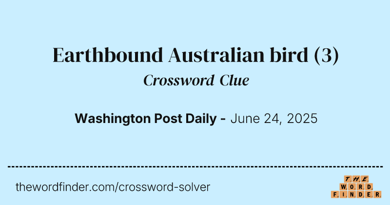 Earthbound Australian bird crossword clue image