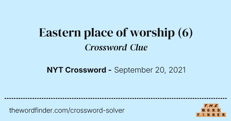 Eastern place of worship crossword clue image