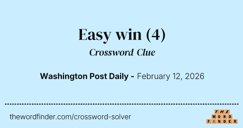 Easy win crossword clue image
