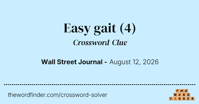 Easy gait crossword clue image
