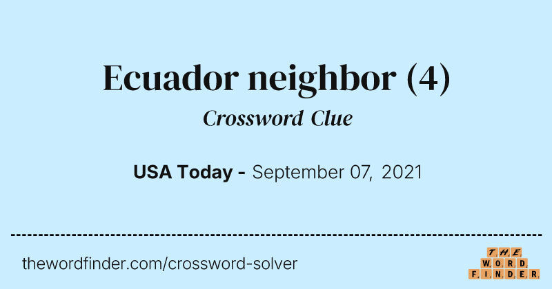 Ecuador neighbor crossword clue image