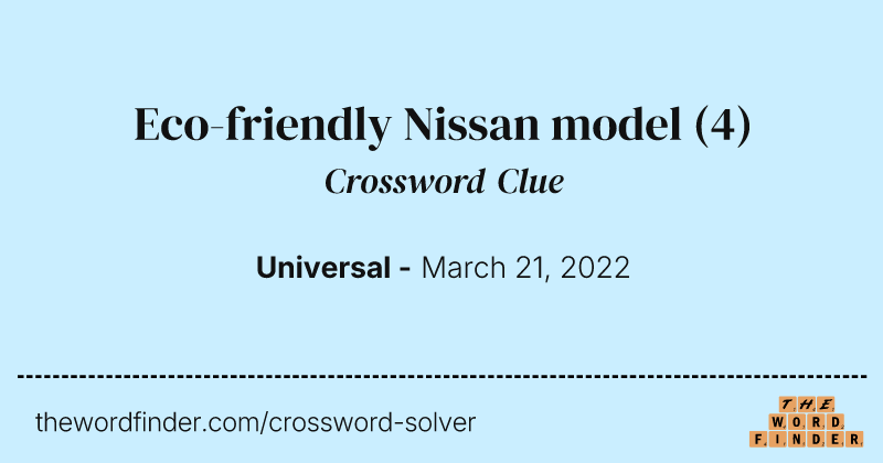 Eco-friendly Nissan model crossword clue image