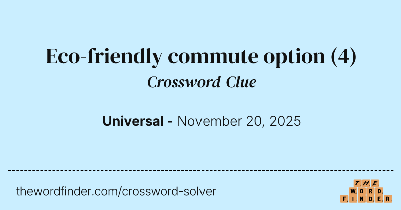 Eco-friendly commute option crossword clue image
