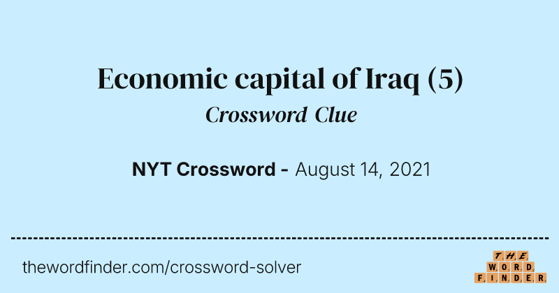 Economic capital of Iraq crossword clue image