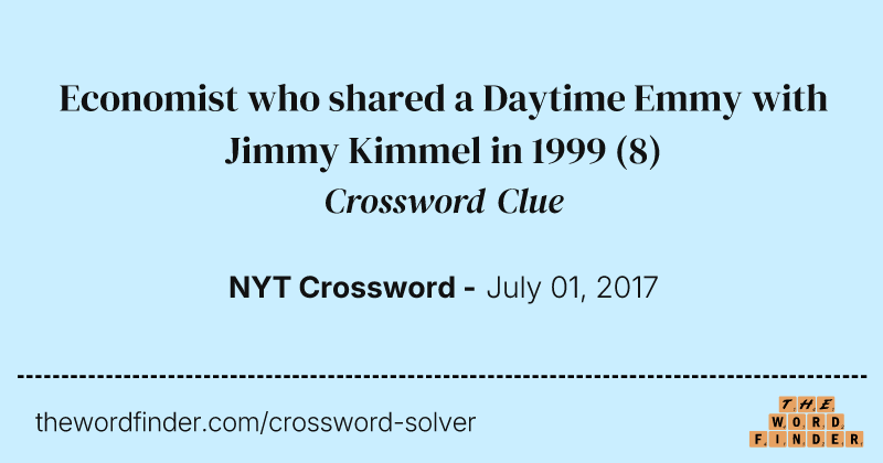Economist who shared a Daytime Emmy with Jimmy Kimmel in 1999 crossword clue image